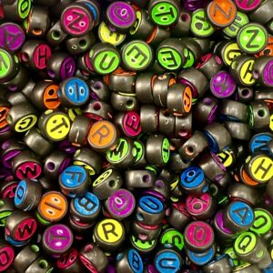 Pastilla negras -letras fluor 16524