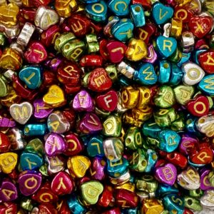 Corazón metalizado letras 16524