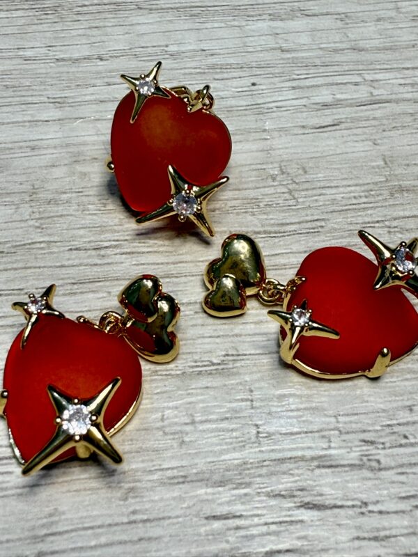 Dijes corazón  esmerilado rojo 18574-1 - Imagen 2