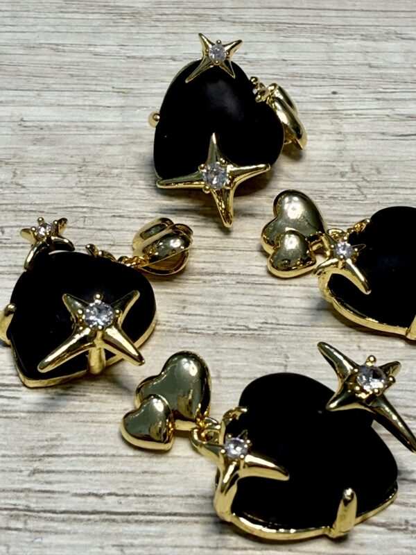 Dijes corazón  esmerilado negro18574-1 (copia)