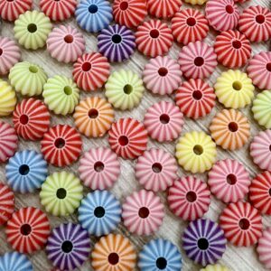 Cuentas blancas líneas de colores 19067