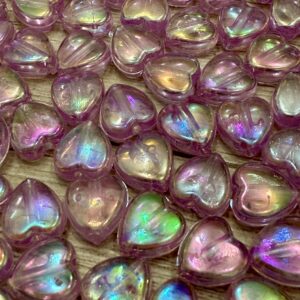 Cuenta corazón lila tornasol 19085