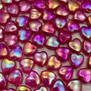 Cuenta corazón fucsia tornasol 19084