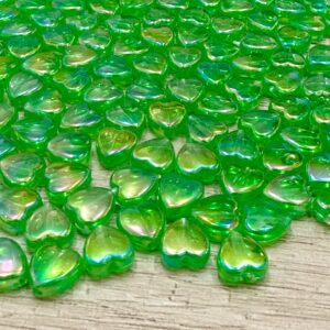 Cuenta corazón verde tornasol 19087