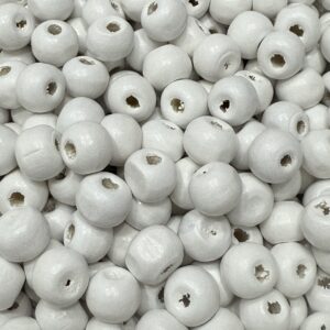 Cuenta madera pintada 8mm 19661-BLANCO