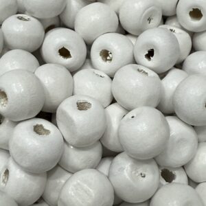Cuenta madera pintada 10mm 19662-BLANCO