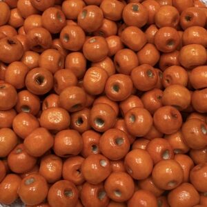 Cuenta madera pintada 6mm 19672-NARANJA