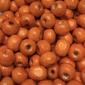 Cuenta madera pintada 8mm 19673-NARANJA