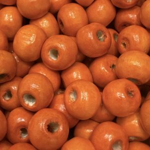Cuenta madera pintada 10mm 19674 -NARANJA