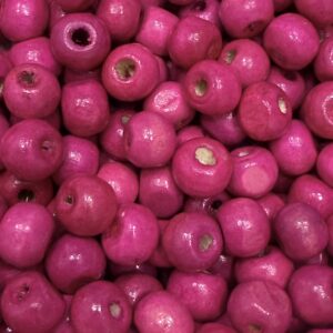 Cuenta madera pintada 8mm 19679-FUCSIA