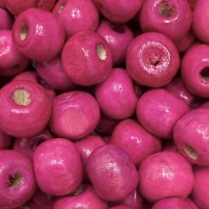 Cuenta madera pintada 10mm 19680 - FUCSIA