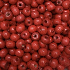 Cuenta madera pintada 6mm 19681-ROJO