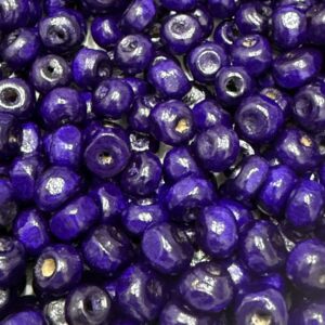 Cuenta madera pintada 6mm 19687-VIOLETA