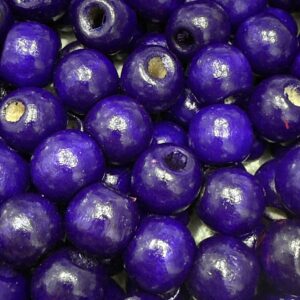 Cuenta madera pintada 10mm 19671VIOLETA