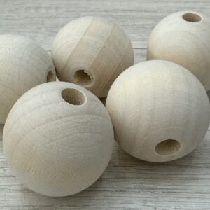 Cuenta madera natural 40mm 19694