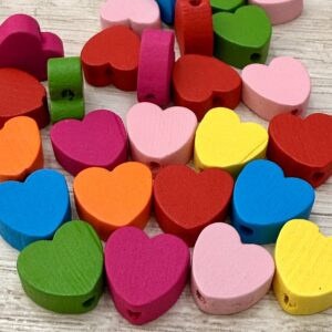 Cuenta madera pintada  CORAZON-19810