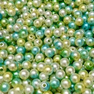 Cuentas marmoladas 6mm verde/celeste 19793