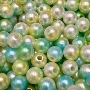Cuentas marmoladas 8mm verde/celeste19801