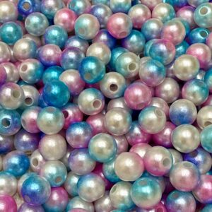 Cuentas marmoladas 6mm celste/rosa19799