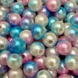 Cuentas marmoladas 8mm celeste/rosa 19806