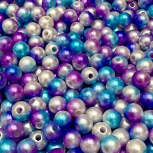 Cuentas marmoladas 6mm celeste/lila19800