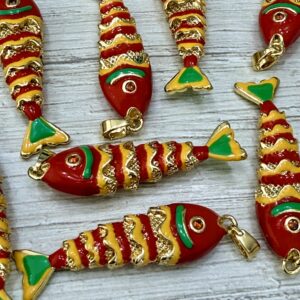 Dije dorado Golfied rojo