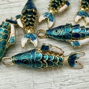 Dije dorado Golfied  Pez Turquesa