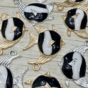 Dije dorado / pleteado esmaltado peces 19989-2