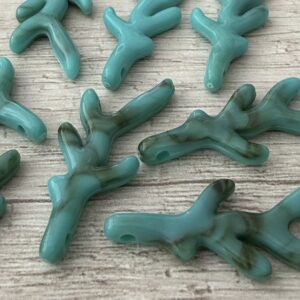 Cuenta pasante coral mini resina aqua