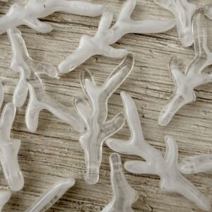 Cuenta pasante coral mini resina blanco