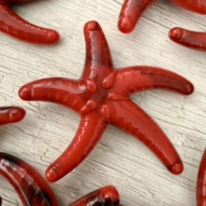 Cuenta pasante resina estrella de mar xl rojo 20033-2
