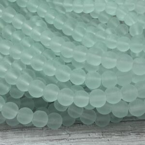 Perla de vidrio esmerilada verde agua 8mm 20090