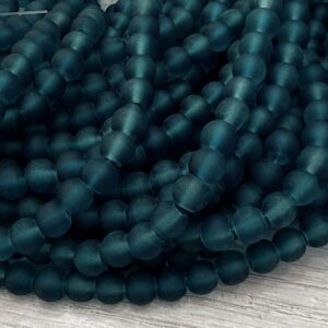 Perla de vidrio esmerilada azul 8mm 20086