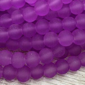 Perla de vidrio esmerilada lila 6mm 20074