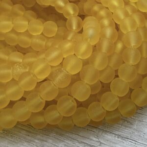 Perla de vidrio esmerilada amarillo 6mm 20076