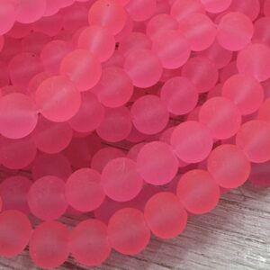 Perla de vidrio esmerilada rosa f 8mm 20082
