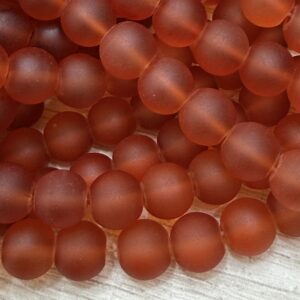 Perla de vidrio esmerilada terracota 8mm 20084