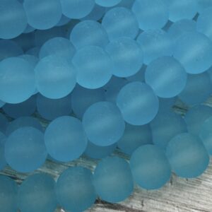 Perla de vidrio esmerilada celeste 8mm 20085