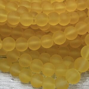 Perla de vidrio esmerilada amarillo 8mm 20089