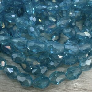 lagrima de cristal facetado 3x5mm20313 turquesa