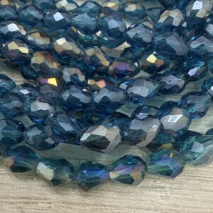 lagrima de cristal facetado 3x5mm20313 turquesa ab