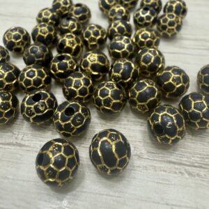 Pelota de futbol negro con dorado 20619
