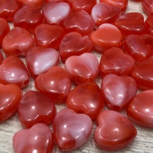 Cuentas Corazón Marmoladas ROJO 20893
