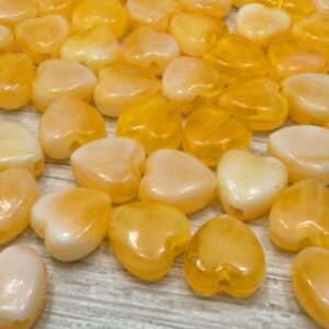Cuentas Corazón Marmoladas AMARILLO 20894
