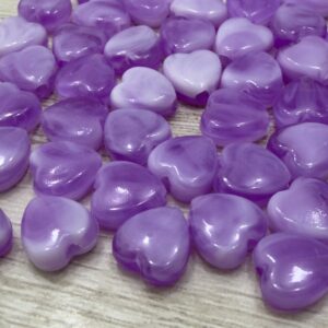 Cuentas Corazón Marmoladas LILA 20895