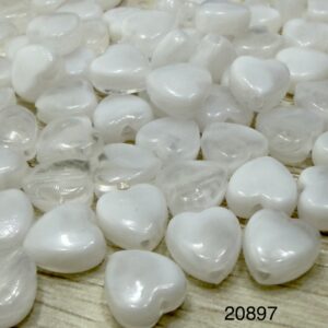 Cuentas Corazón Marmoladas BLANCA  20897