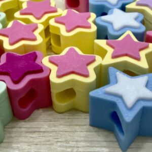 CUENTAS ESTRELLA  3D CH PASTEL - 20909